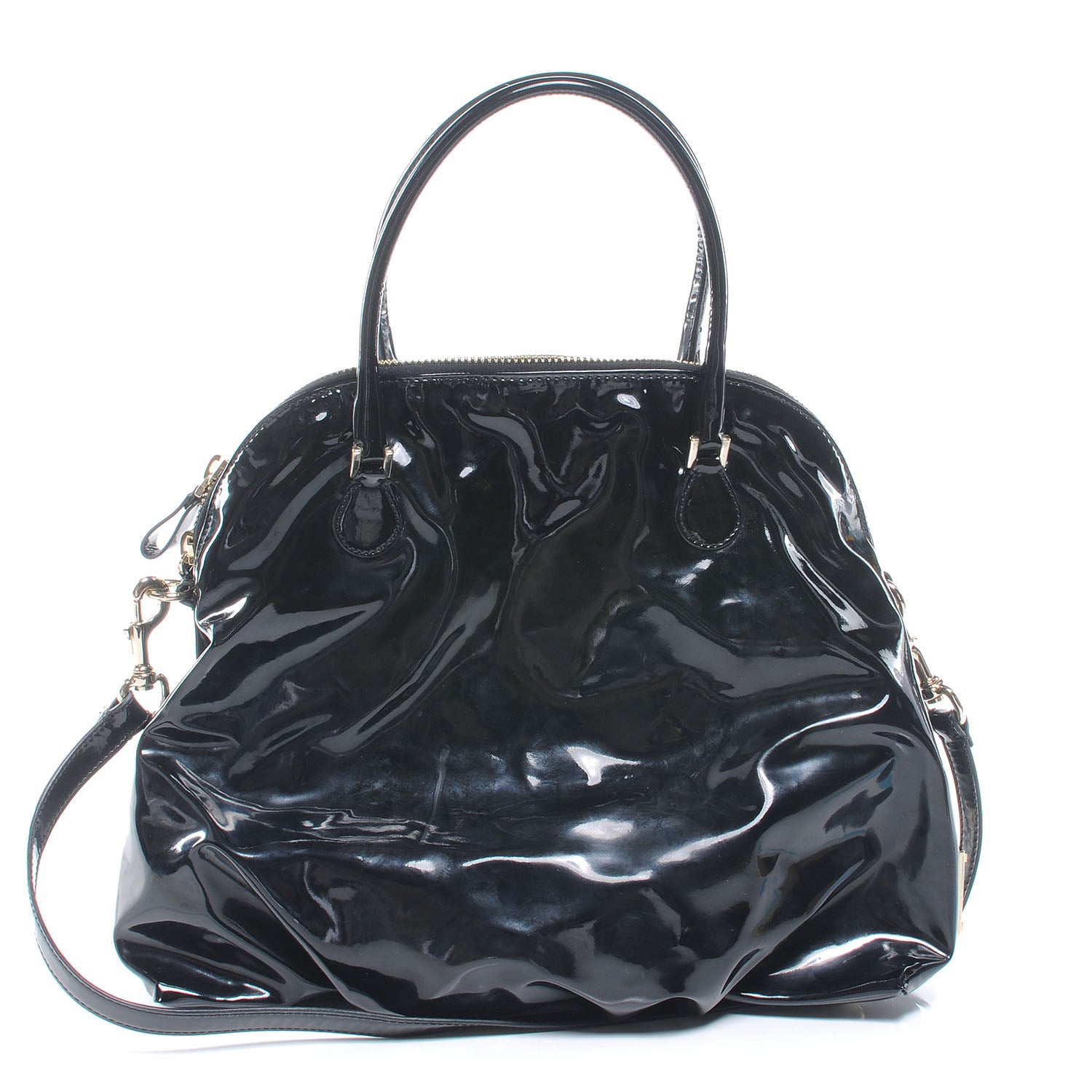 Valentino Garavani Patent Lacca Bon Bon Dome Bow Tote Black 3 of 7