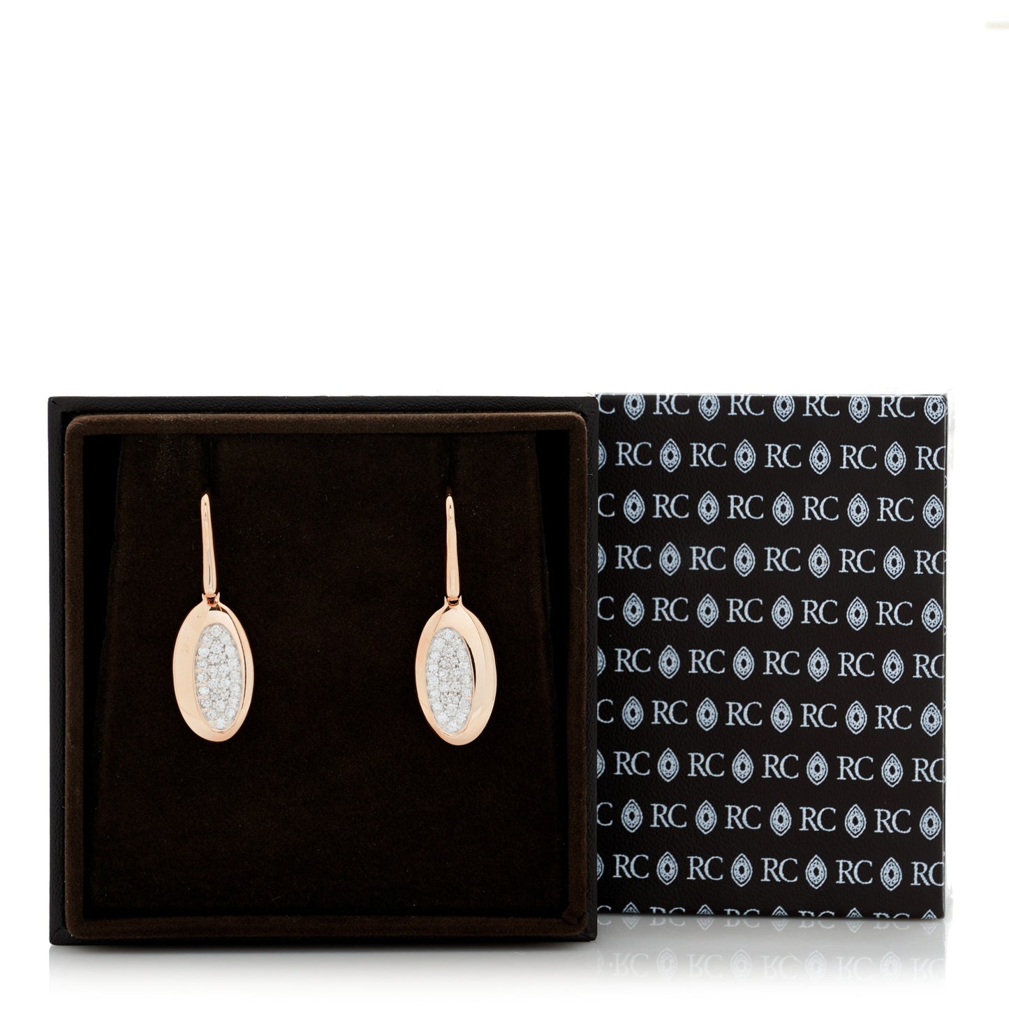 18K Yellow Gold Diamond Capri Plus Oval Drop Earrings