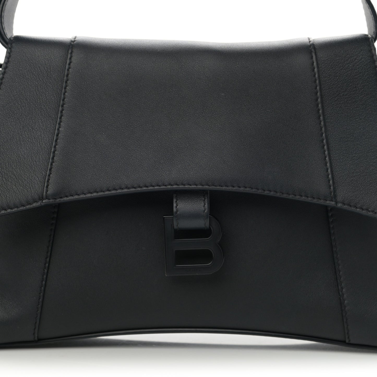 Semi Shiny Smooth Calfskin Monochrome Small Downtown Shoulder Bag Black