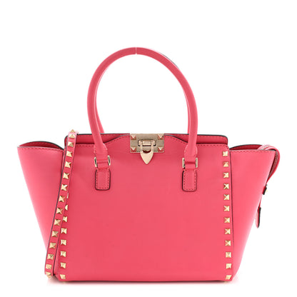 Valentino Garavani Vitello Small Rockstud Double Handle Tote Raspberry 1 of 11