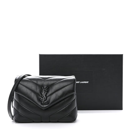 Saint Laurent Calfskin Y Quilted Monogram Monochrome Toy Loulou Crossbody Bag Black 12 of 12
