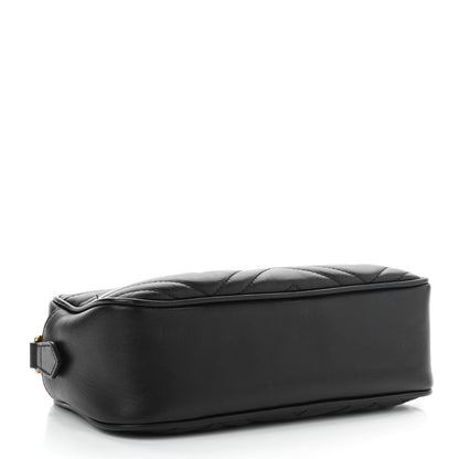 Gucci Calfskin Matelasse Small GG Marmont Chain Shoulder Bag Black 4 of 11