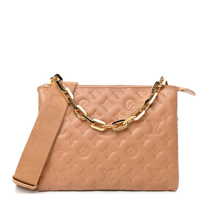 Louis Vuitton Lambskin Embossed Monogram Coussin PM Camel 1 of 4