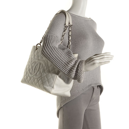 Chanel Caviar Quilted Grand Shopping Tote GST White 2 of 7