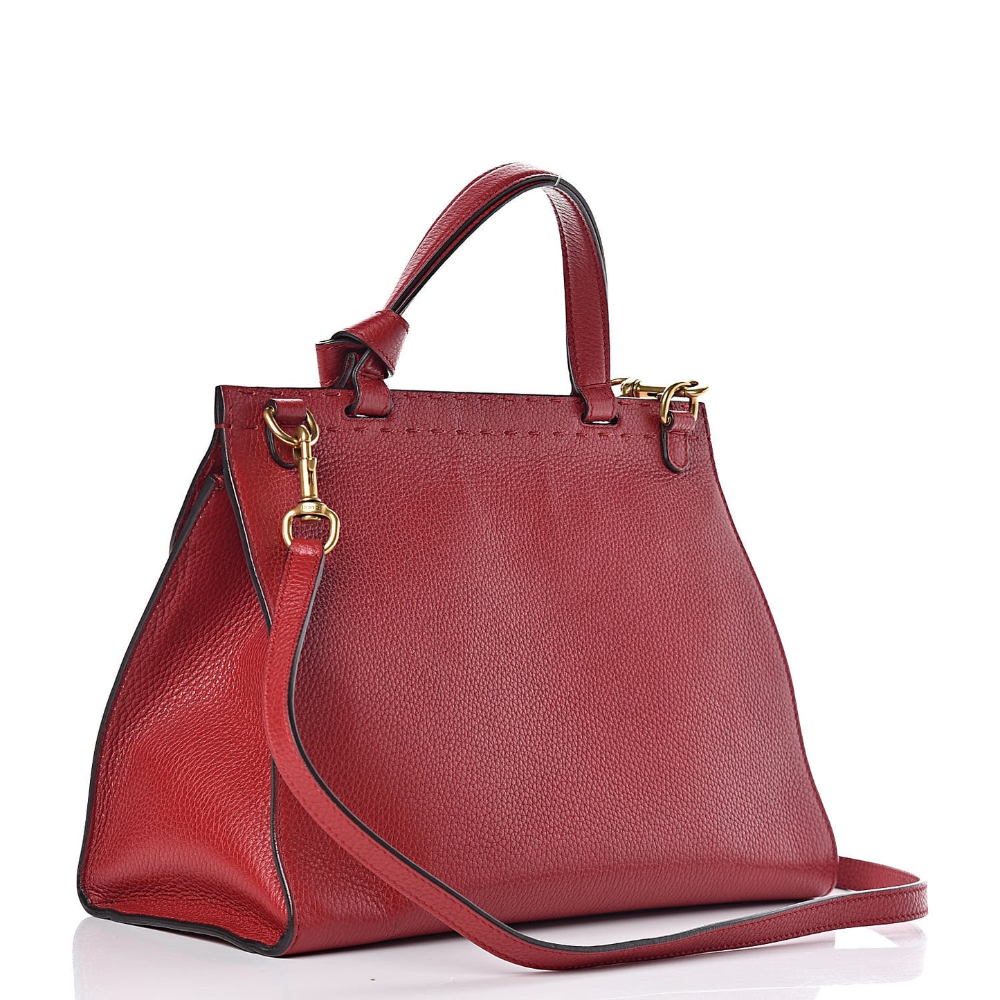 Calfskin Small GG Marmont Top Handle Bag Vulcanic Red