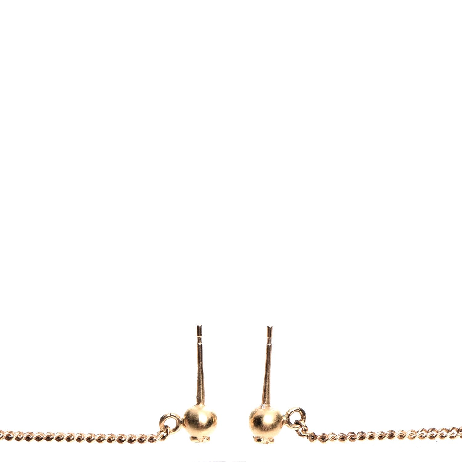 Chanel CC Drop Earrings Matte Gold 3 of 6