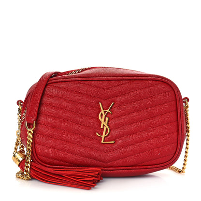 Saint Laurent Grain De Poudre Matelasse Monogram Mini Lou Camera Bag Eros Red 1 of 11