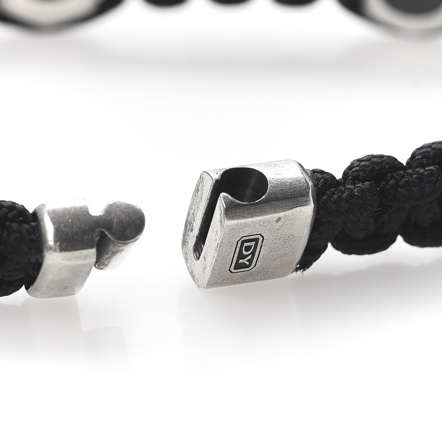 Sterling Silver Nylon Forged Carbon Bracelet