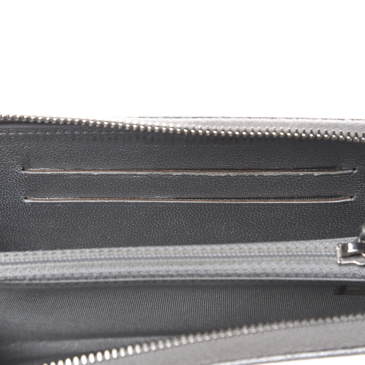 Metallic Sheepskin Chevron Quilted Medium Mademoiselle Vintage Zip Around Wallet Silver