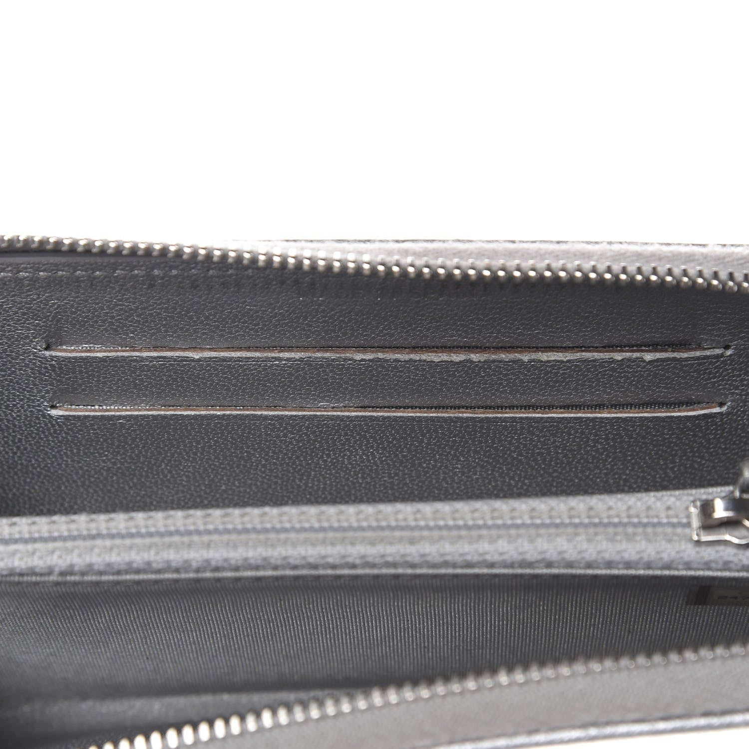 Chanel Metallic Sheepskin Chevron Quilted Medium Mademoiselle Vintage Zip Around Wallet Silver 13 of 14