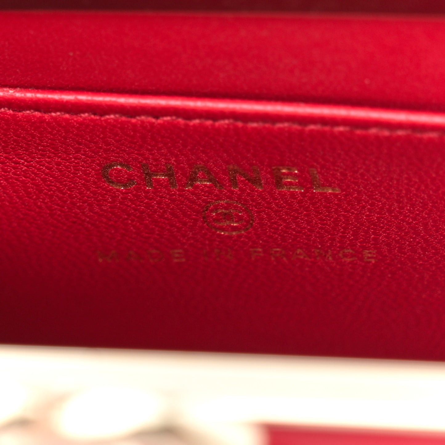 Lambskin Quilted Small Box With Chain Red