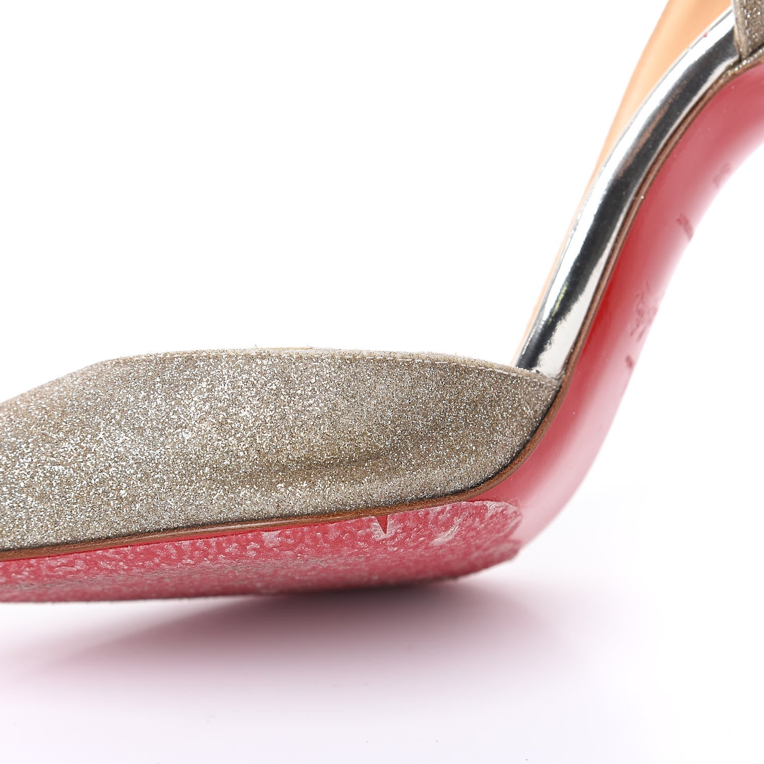 Christian Louboutin Glitter Mini Specchio Iriza 100 Pumps 38 Ivory Light Gold 10 of 10