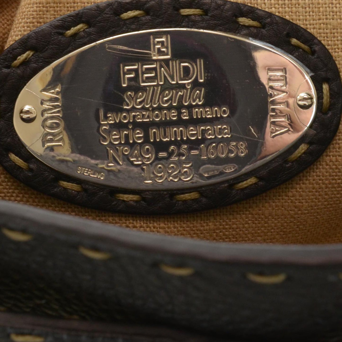 Canvas Calfskin Romano Selleria Villa Borghese Equestrian Satchel