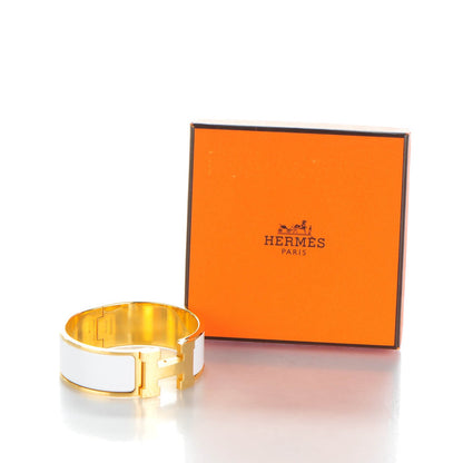 Hermes Enamel Wide Clic Clac H Bracelet PM White 8 of 8