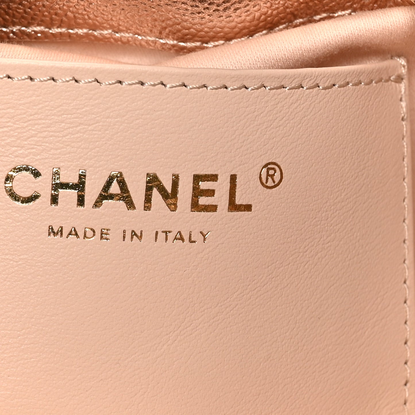 Metallic Caviar Quilted Mini Chanel 25 Handbag Copper