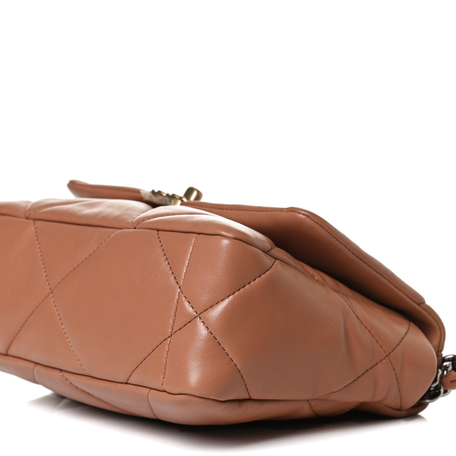 Chanel Lambskin Quilted Medium Chanel 19 Flap Light Brown 10 of 12