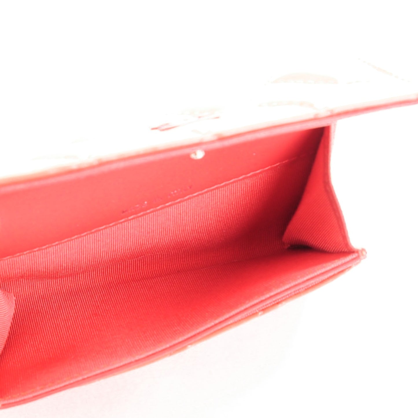 Patent Quilted Flap Card Holder Dark Pink