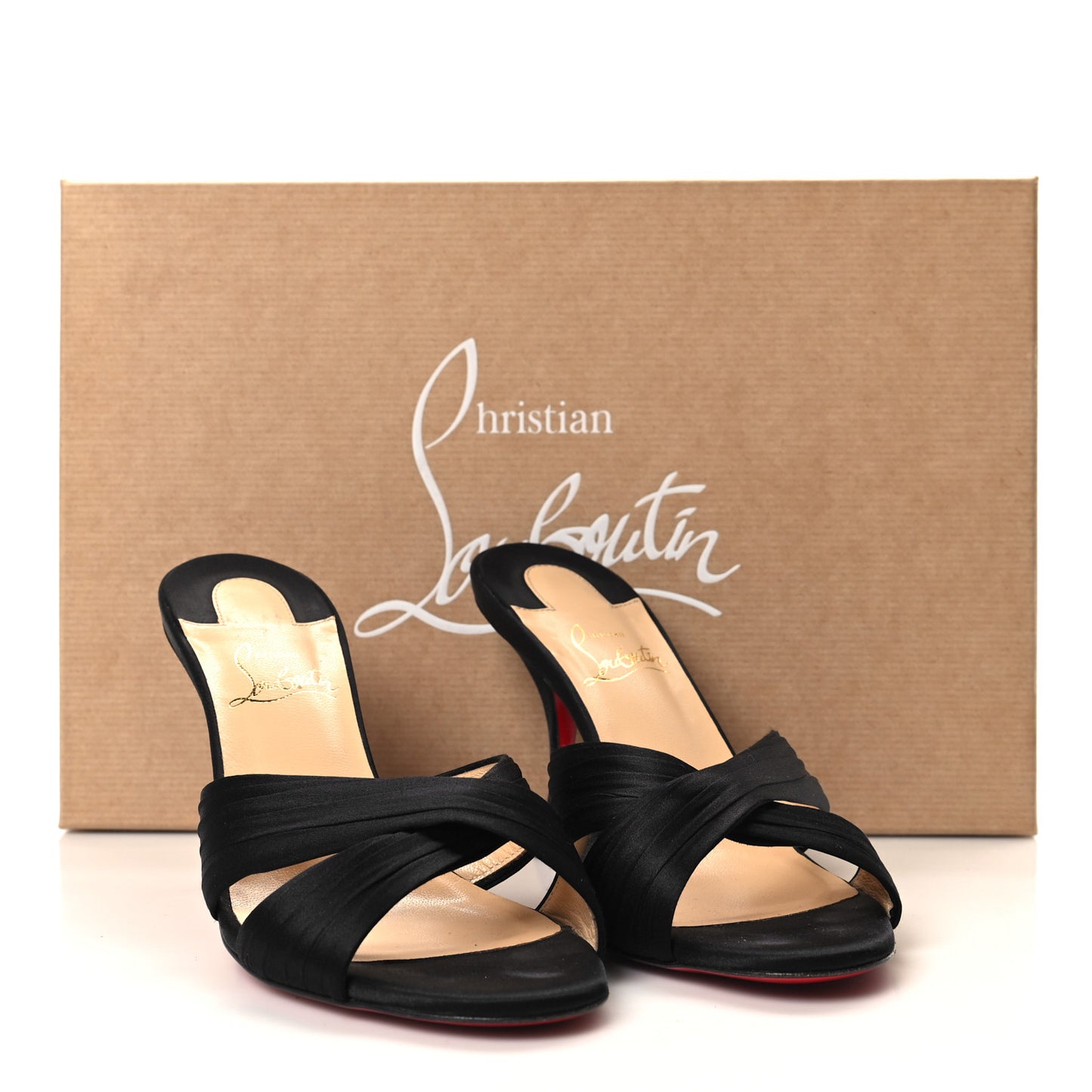 Crepe Satin Nicol Is Back 85 Slide Sandals 37 Black