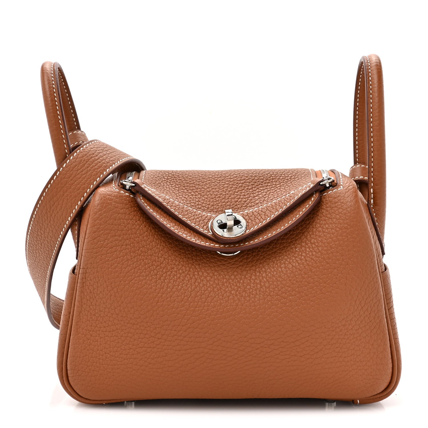 Hermes Taurillon Clemence Mini Lindy 20 Gold 1 of 9