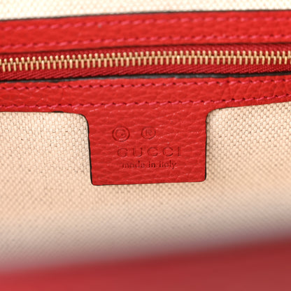 Gucci Dollar Calfskin Medium Soho Top Handle Satchel Hibiscus Red 6 of 10