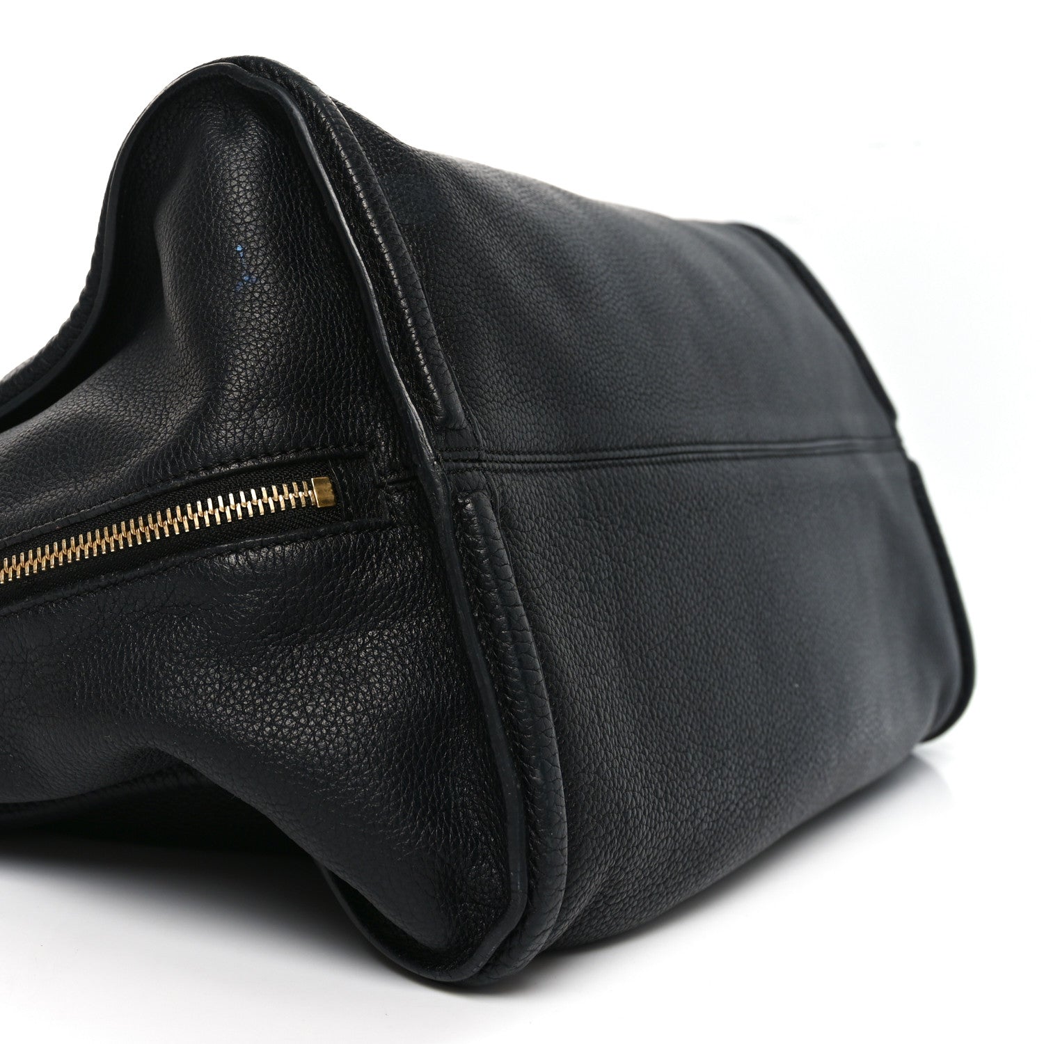 Alexander McQueen Pebbled Calfskin Large Skull Padlock Zip Around Tote Black 9 of 10