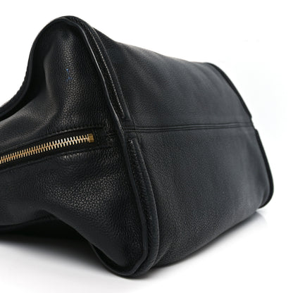 Alexander McQueen Pebbled Calfskin Large Skull Padlock Zip Around Tote Black 9 of 10