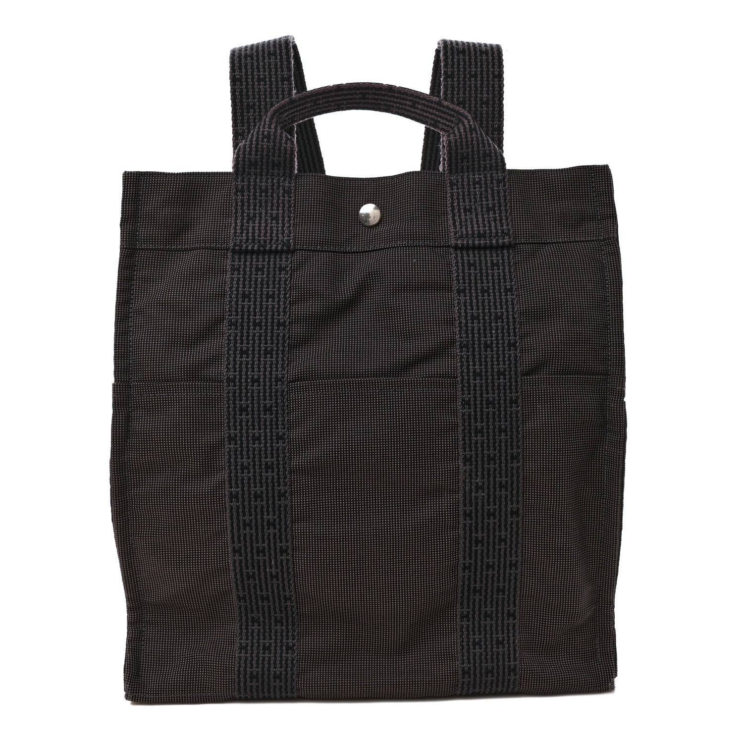 Hermes Canvas Herline Backpack Grey 1 of 10