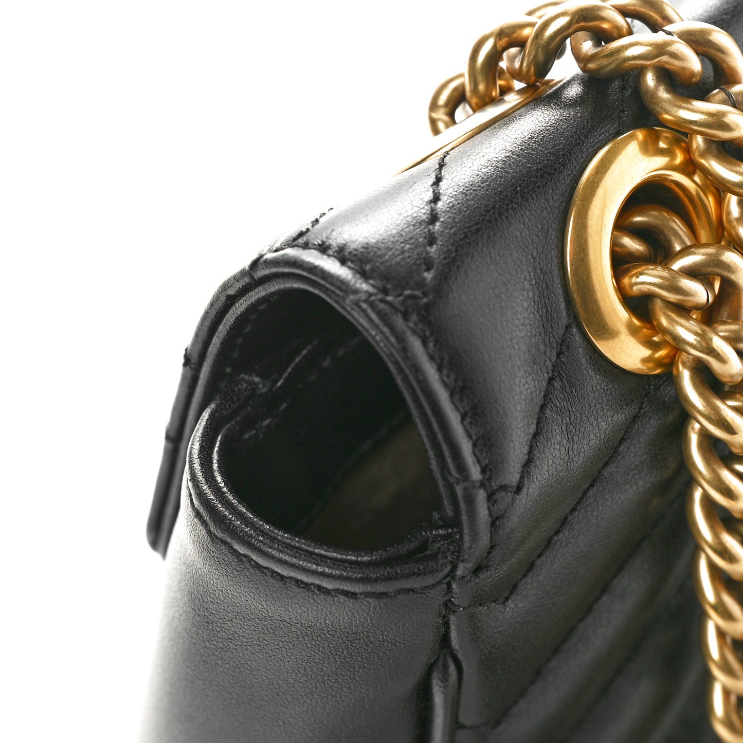 Calfskin Matelasse Small GG Marmont Shoulder Bag Black