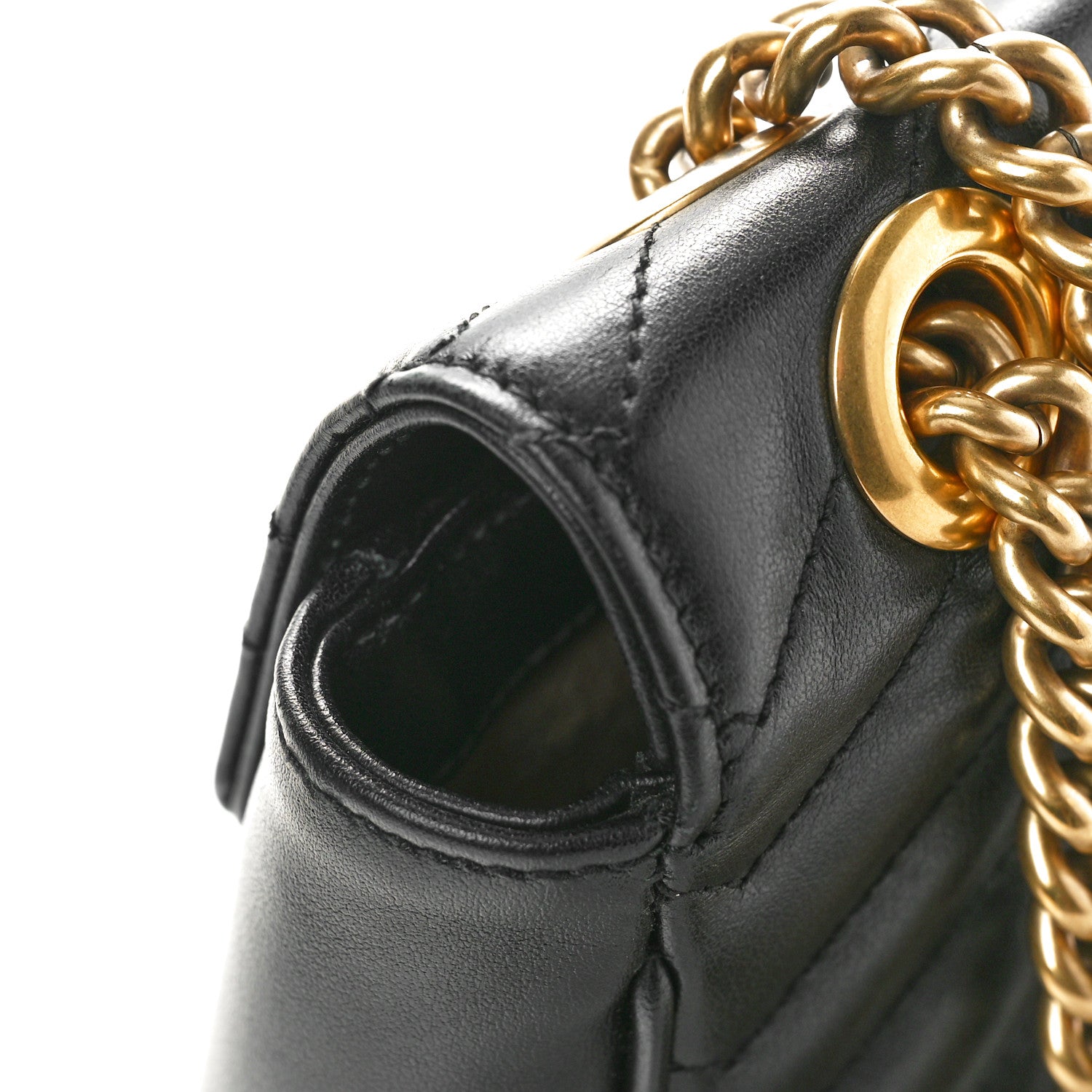 Gucci Calfskin Matelasse Small GG Marmont Shoulder Bag Black 11 of 11