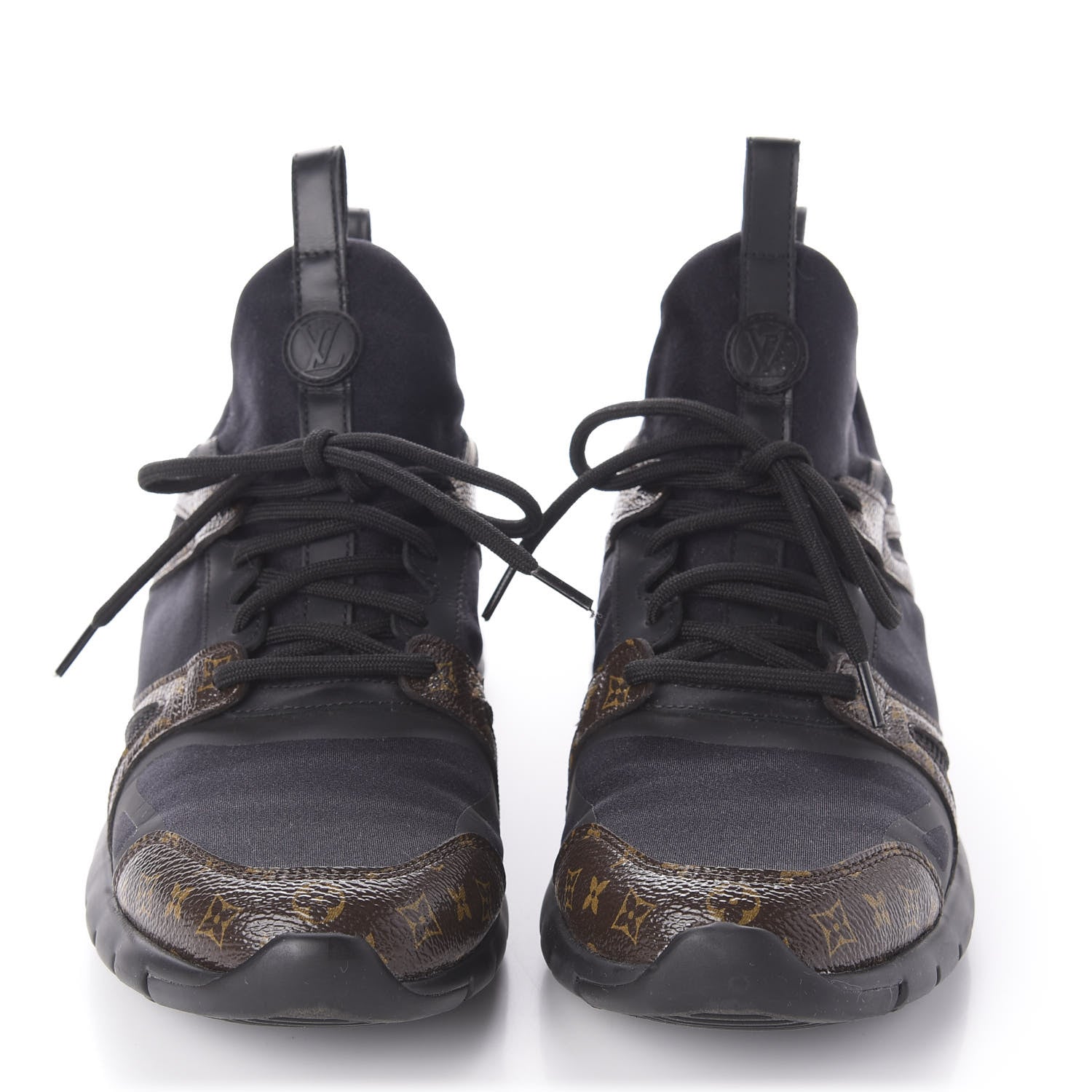 Louis Vuitton Technical Nylon Monogram Rubber Aftergame Sneakers 37 Black 2 of 10