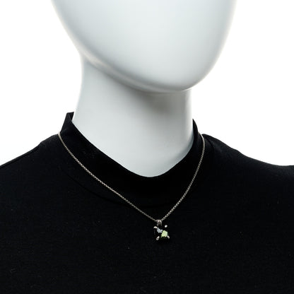 David Yurman Sterling Silver Diamond Green Orchid 11mm Chatelaine Pendant Necklace 2 of 6