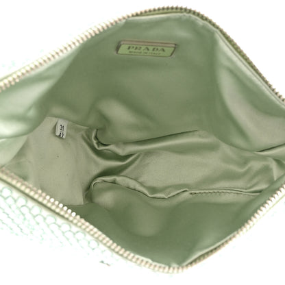 Prada Satin Crystal Triangle Pouch Acqua 5 of 10
