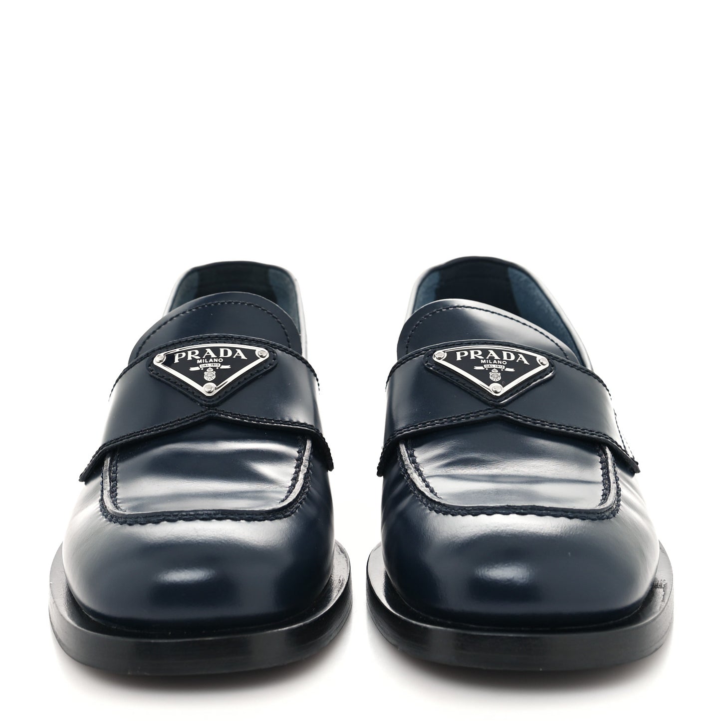Spazzolato Logo 20mm Loafers 37 Bleu