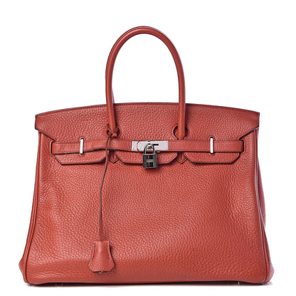 Hermes Taurillon Clemence Birkin 35 Rouge Venetian 1 of 46