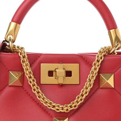 Valentino Garavani Nappa Small Roman Stud The Handle Bag Rouge Pur 7 of 13