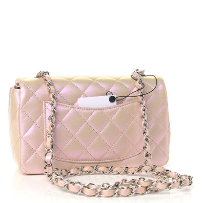 Chanel Iridescent Calfskin Quilted Mini Rectangular Flap Pink 3 of 9