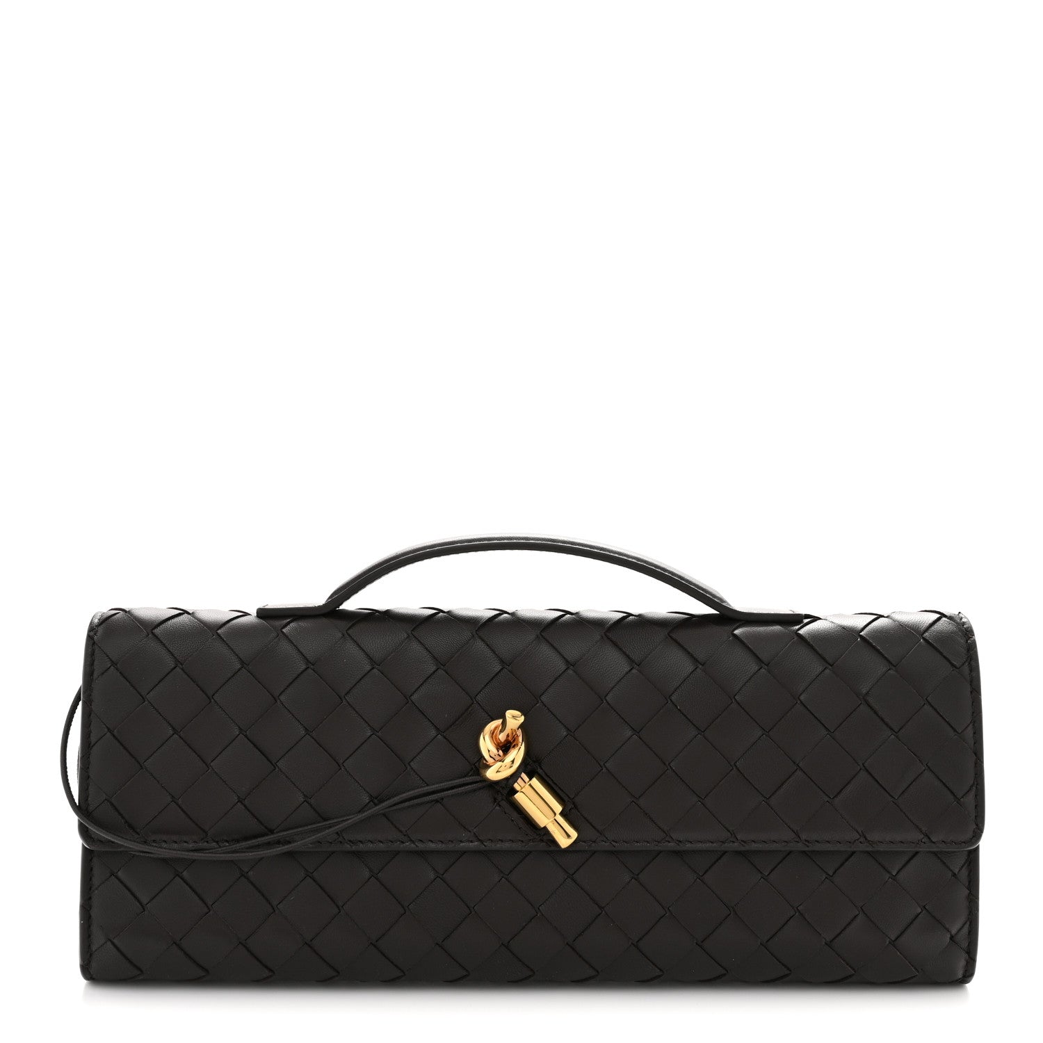 Bottega Veneta Nappa Intrecciato Long Andiamo Top Handle Clutch Fondant 1 of 10