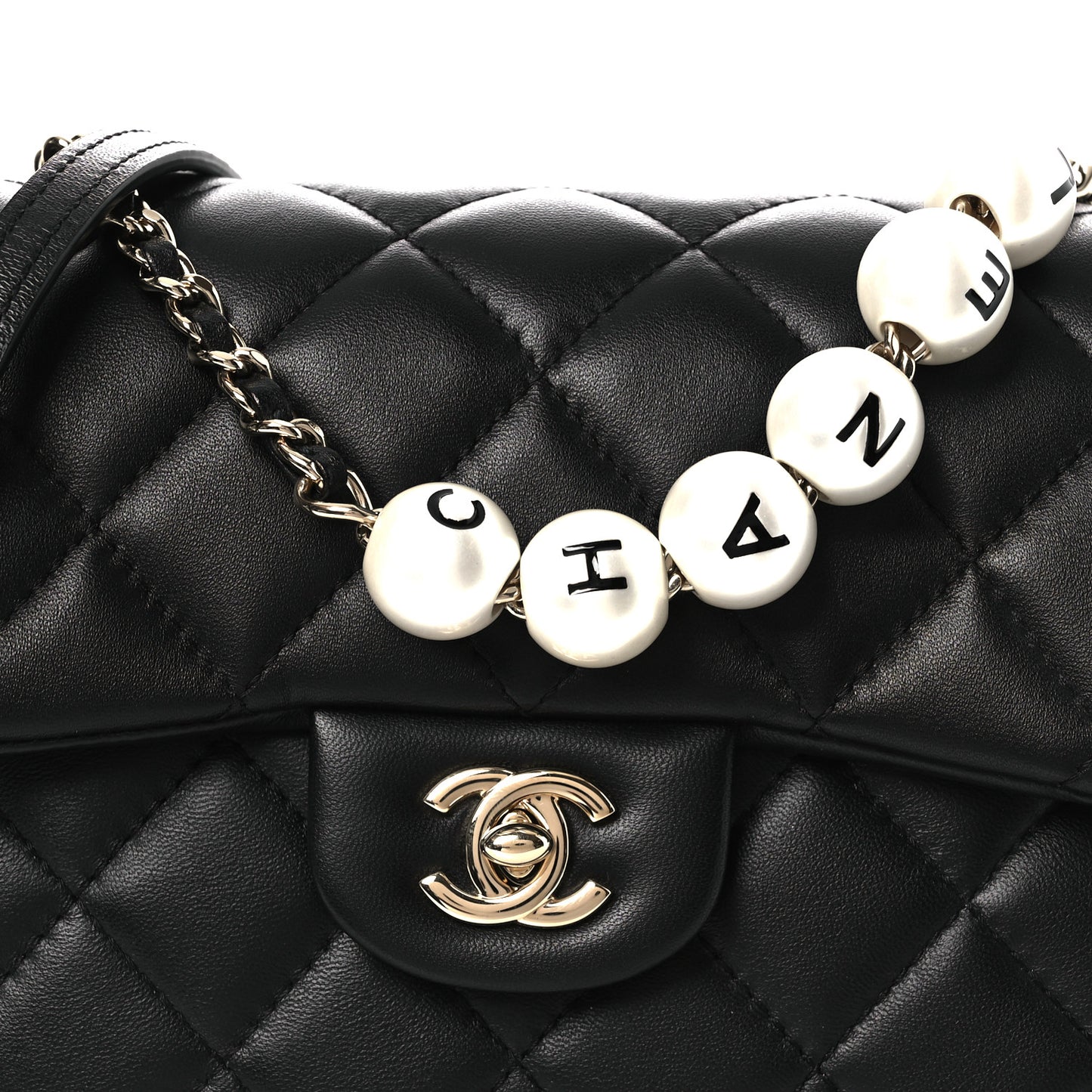 Lambskin Quilted Small My Precious Flap Black