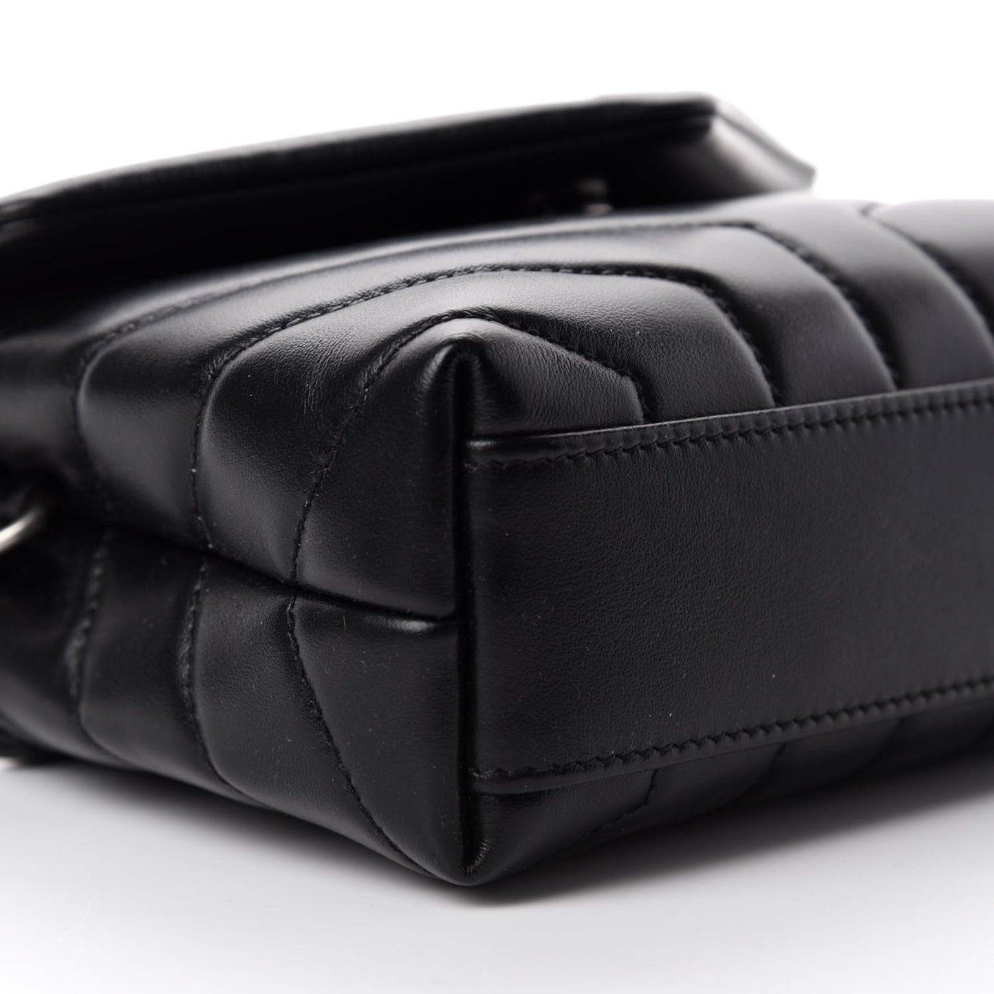 Calfskin Y Quilted Monogram Toy Loulou Crossbody Bag Black