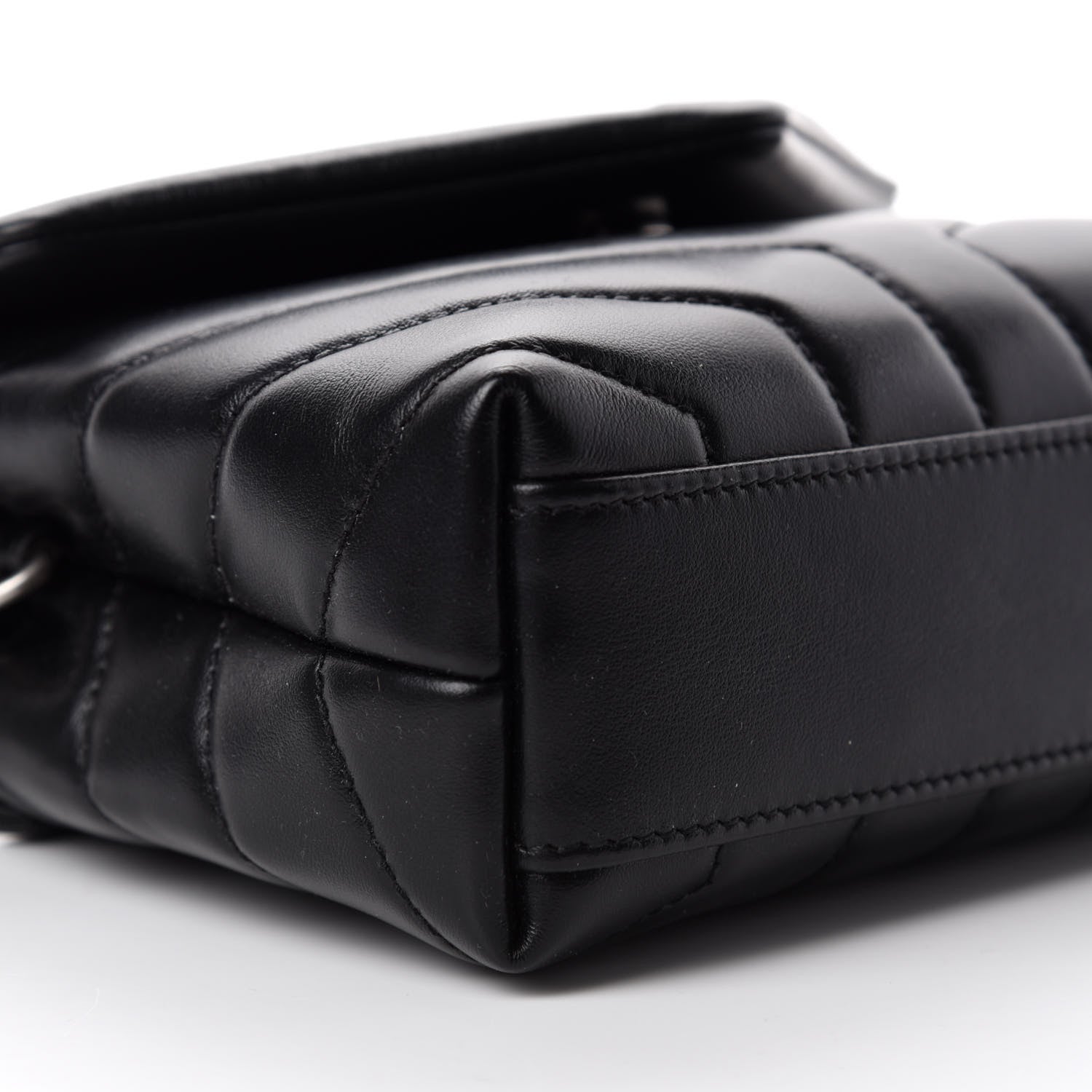 Saint Laurent Calfskin Y Quilted Monogram Toy Loulou Crossbody Bag Black 6 of 12