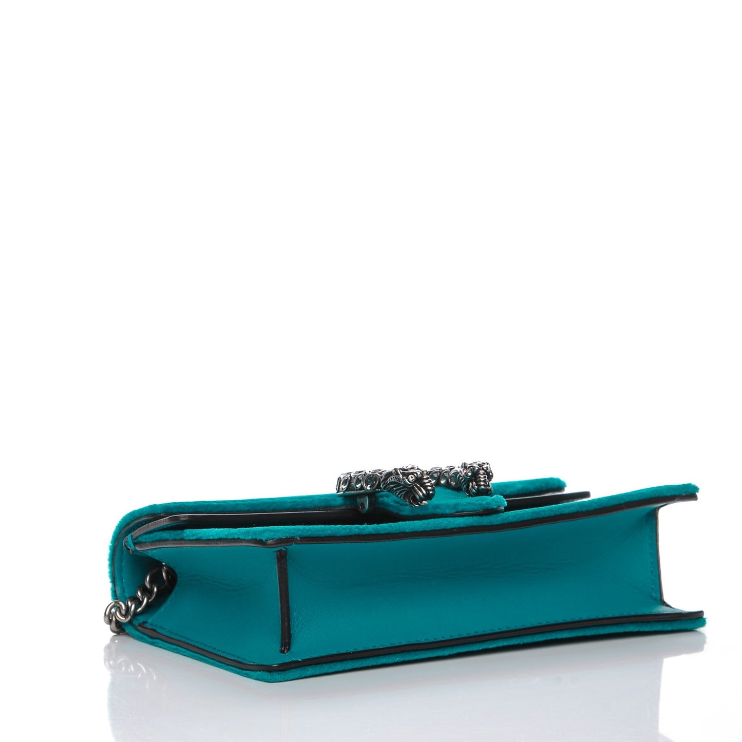 Velvet Super Mini Dionysus Shoulder Bag Pavone Cyan