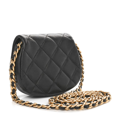 Chanel Calfskin Quilted Mini Coco Mail Clutch with Chain Black 2 of 11