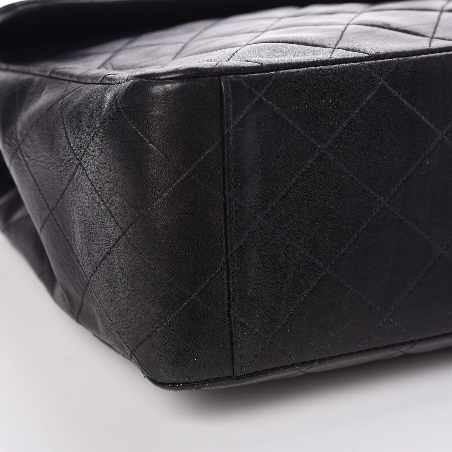 Lambskin Quilted XL Jumbo Single Flap Black