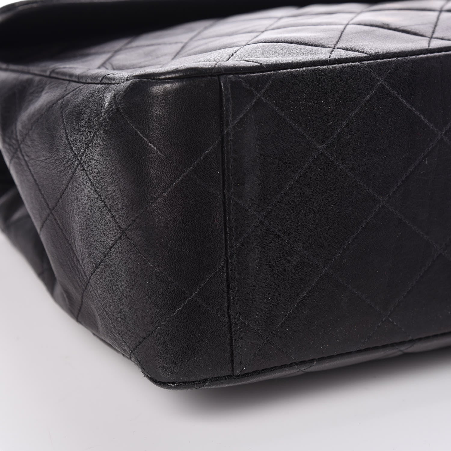 Chanel Lambskin Quilted XL Jumbo Single Flap Black 10 of 13
