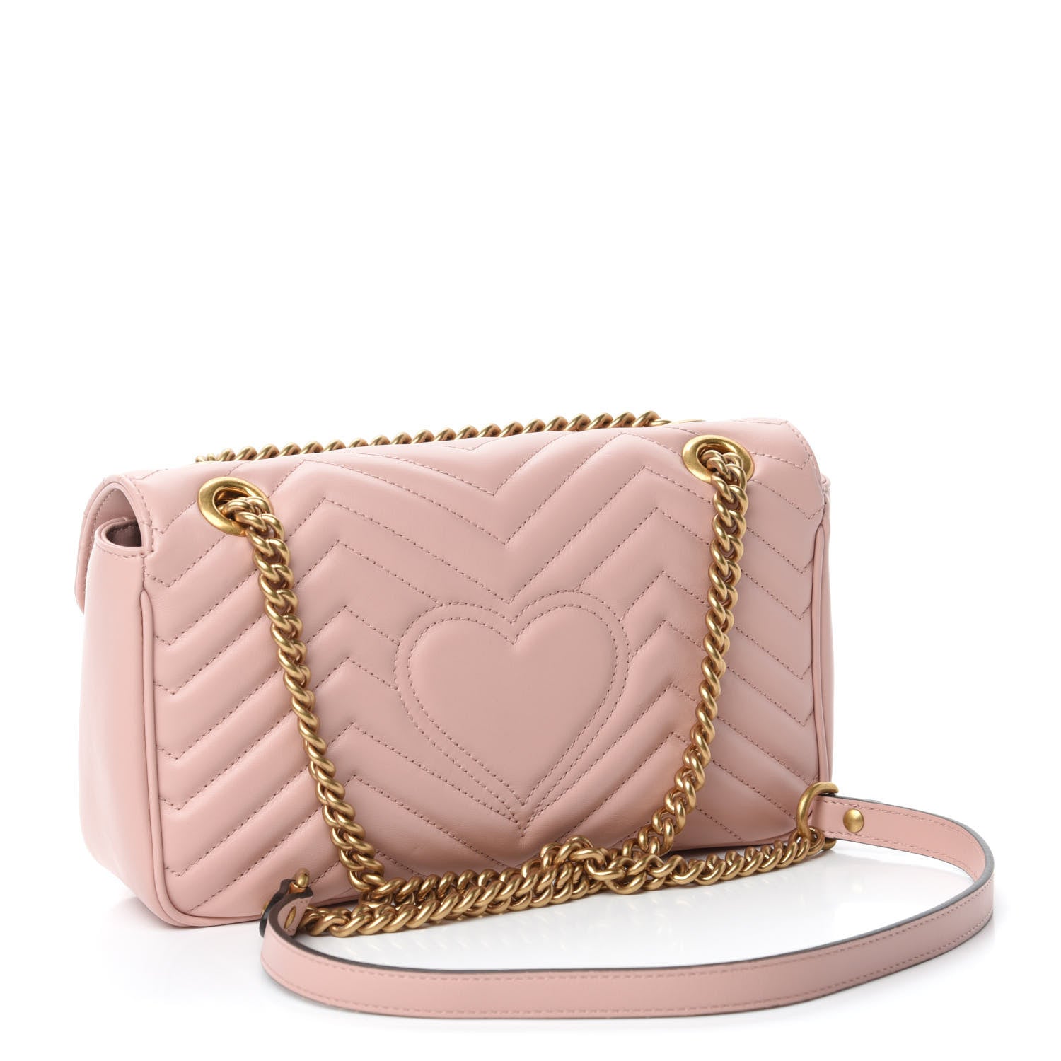 Gucci Calfskin Matelasse Small GG Marmont Shoulder Bag Perfect Pink 3 of 10