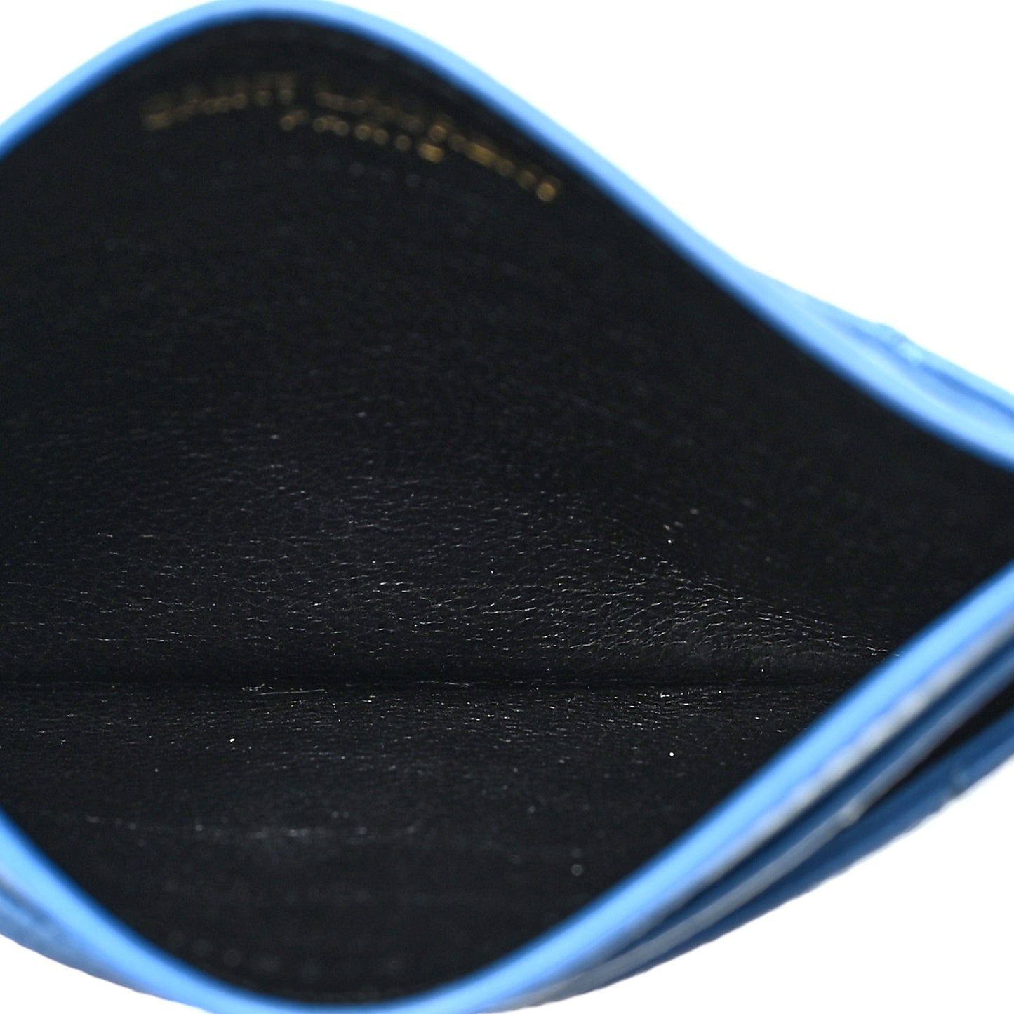 Grain De Poudre Matelasse Chevron Cassandre Credit Card Case Blue Clair
