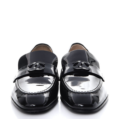 Chanel Patent Calfskin CC Loafers 36 Black 2 of 10