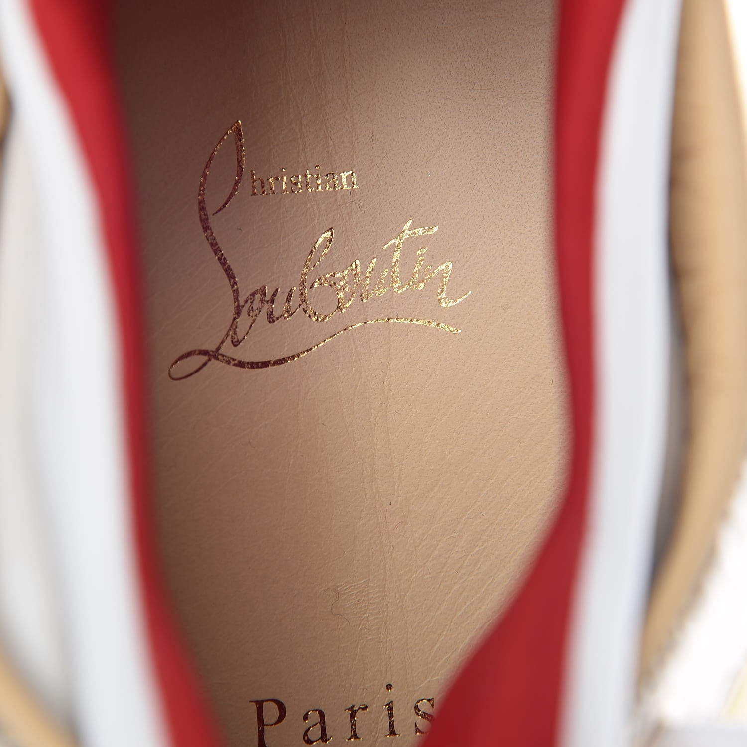 Christian Louboutin Metallic Calfskin Womens Aurelien Flat Sneakers 38 Gold White 6 of 11