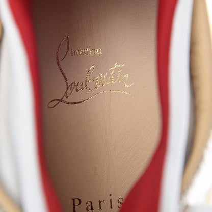Christian Louboutin Metallic Calfskin Womens Aurelien Flat Sneakers 38 Gold White 6 of 11