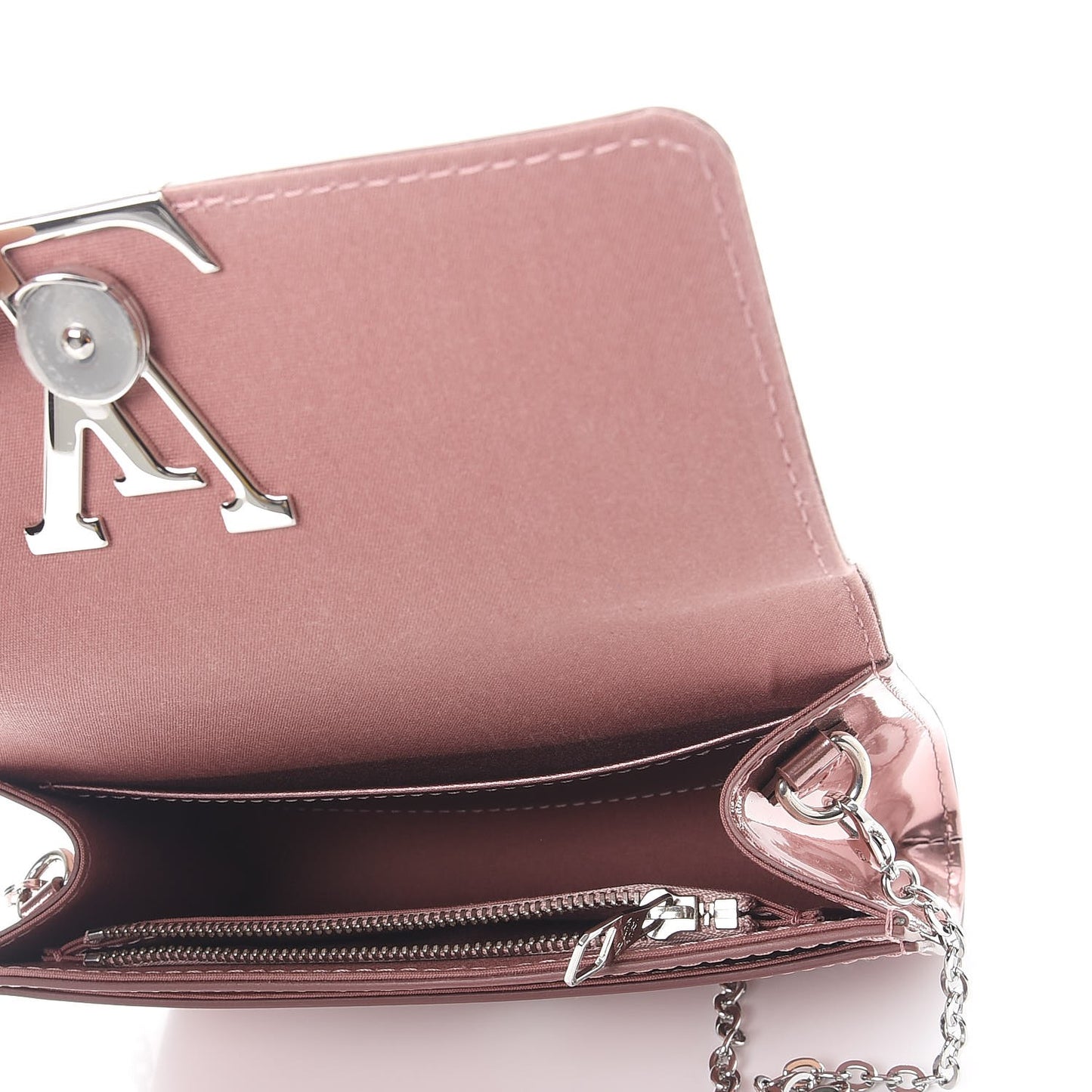 Patent Louise PM Chain Clutch Rose Cuivre